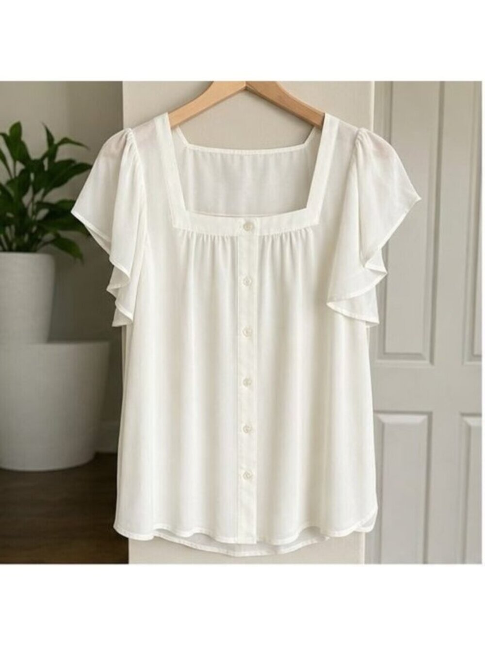 Ivory Pleated Blouse